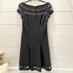 White House Black Market Fit and Flare Black Dress Size 6